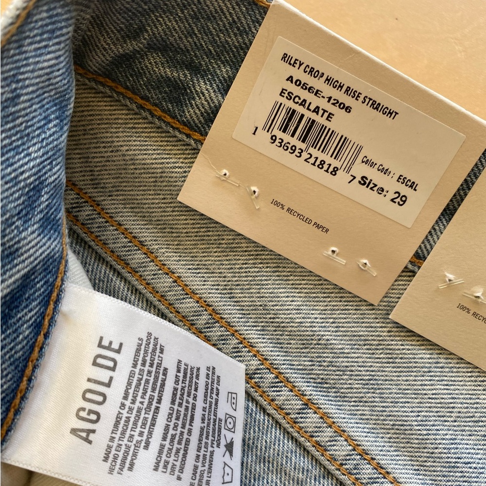 AGOLDE - Riley High Rise Straight Crop Size 29 - Picture 5 of 5